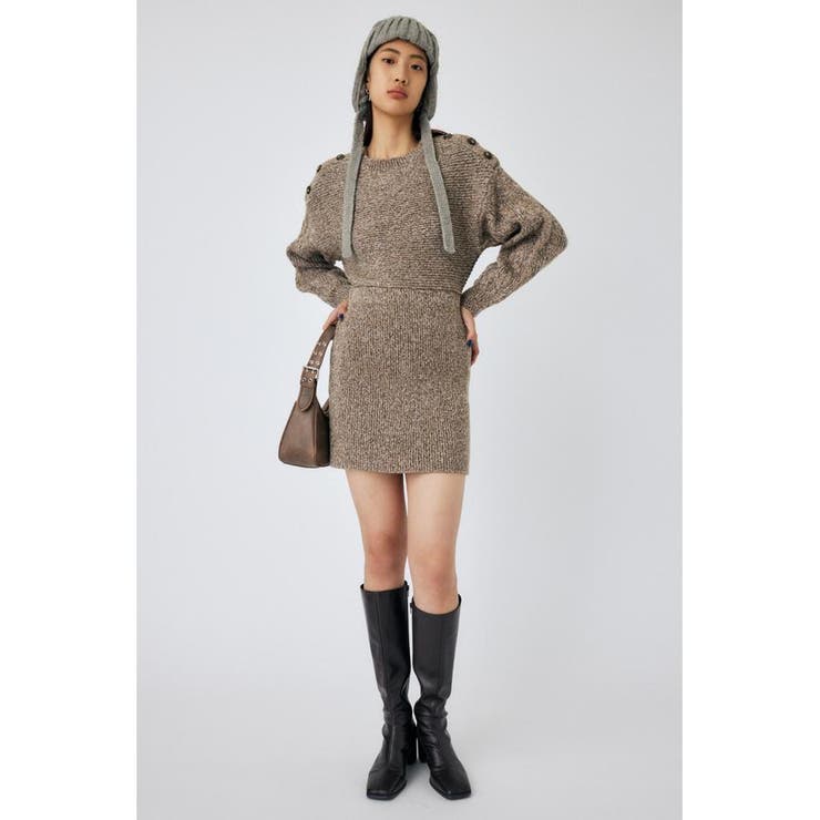 BRN | SHOULDER BUTTON ミニドレス | MOUSSY OUTLET