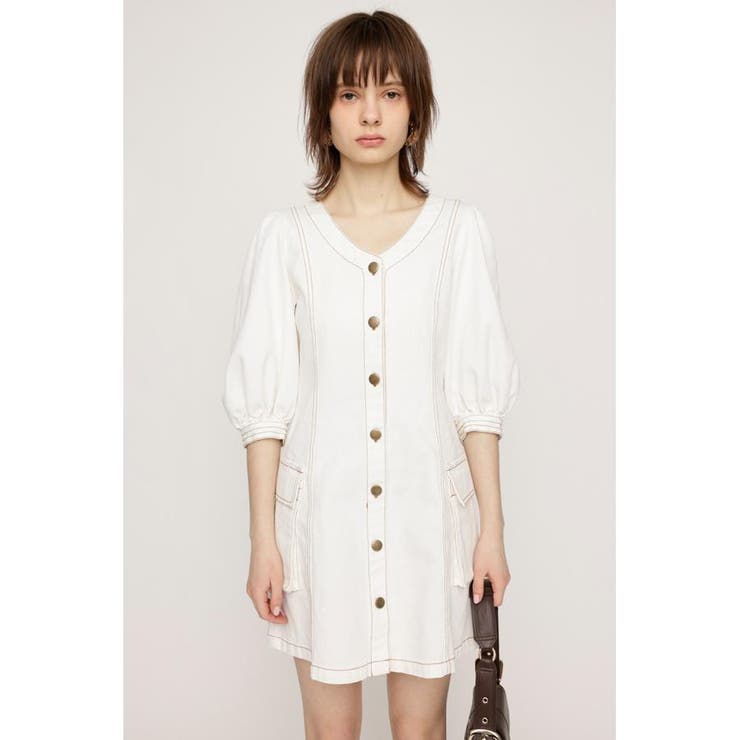 V NECK DENIM ショートワンピース | SLY OUTLET | 詳細画像1 