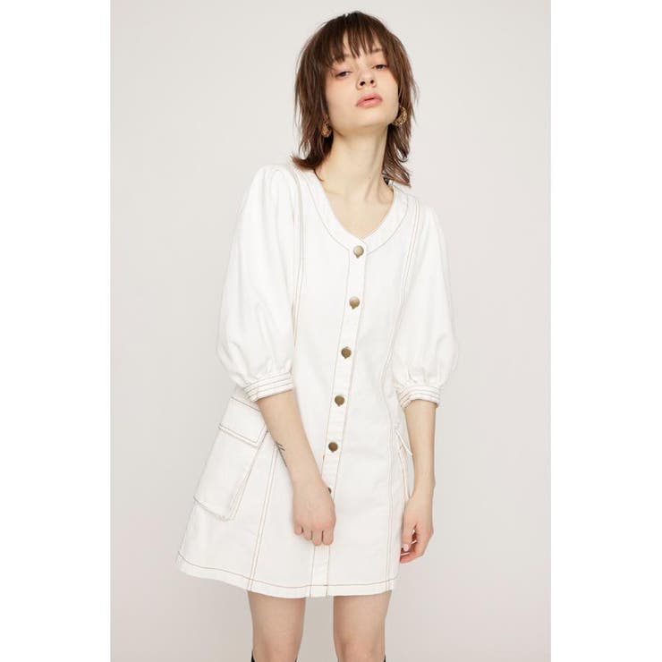 V NECK DENIM ショートワンピース | SLY OUTLET | 詳細画像5 