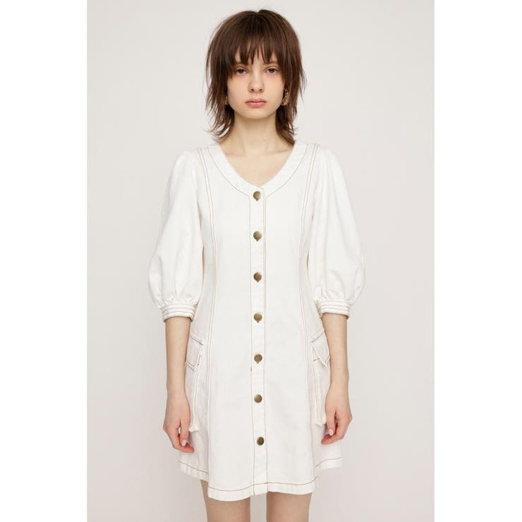 V NECK DENIM ショートワンピース | SLY OUTLET | 詳細画像6 