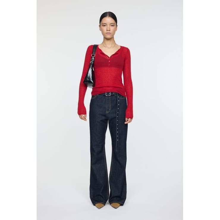 SHEER HENRY NECK ニットトップス | MOUSSY OUTLET | 詳細画像21 