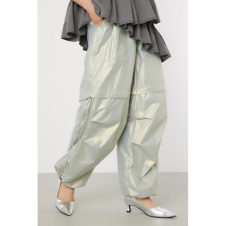 SLV | メタリックパラシュートパンツ | RODEO CROWNS WIDE BOWL