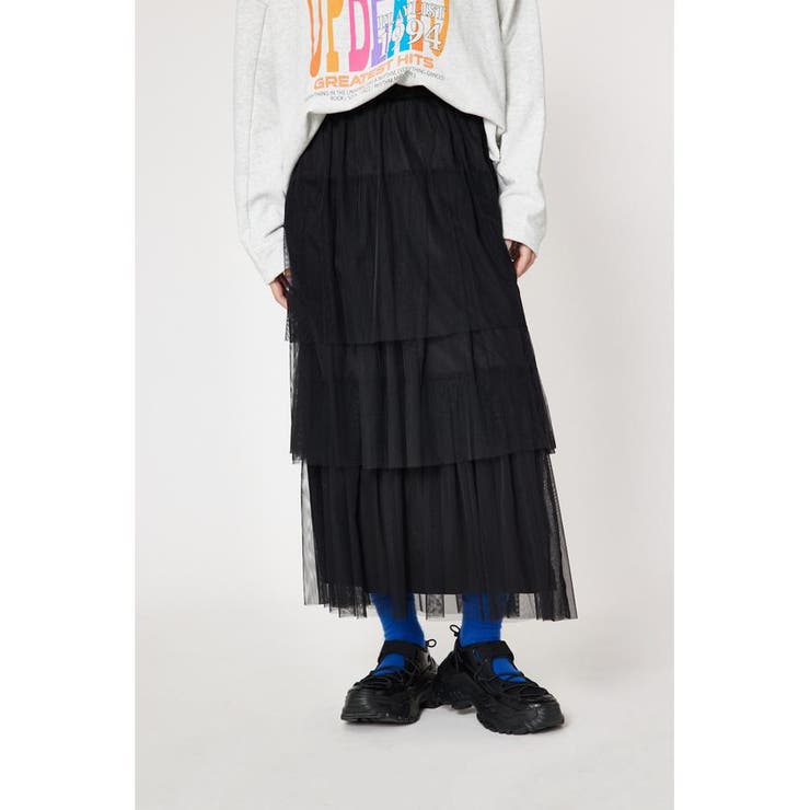 BLK | チュールティアードスカート | RODEO CROWNS WIDE BOWL