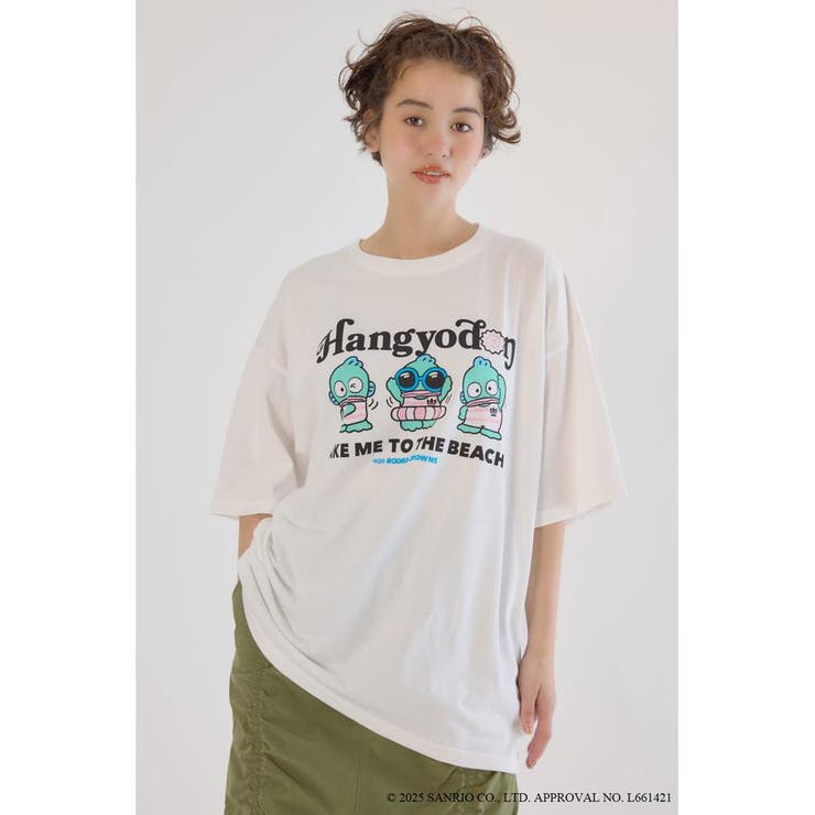 柄WHT5 | (サンリオキャラクターズ)ビーチハンギョドンTシャツ | RODEO CROWNS WIDE BOWL