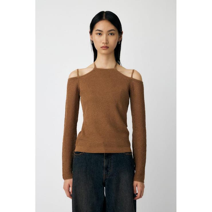 OPEN SHOULDER HALTER ニットトップス | MOUSSY OUTLET | 詳細画像11 