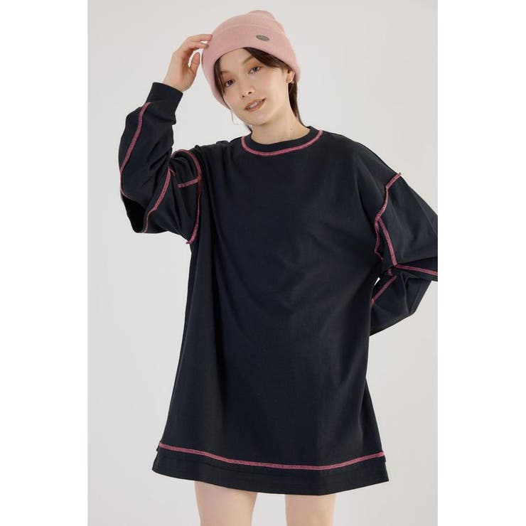 BLK | カラーステッチレイヤードワンピース | RODEO CROWNS WIDE BOWL