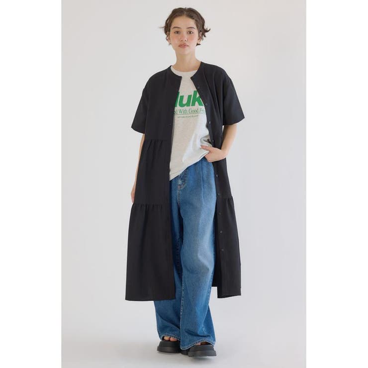 BLK | シアサッカーティアードワンピース | RODEO CROWNS WIDE BOWL