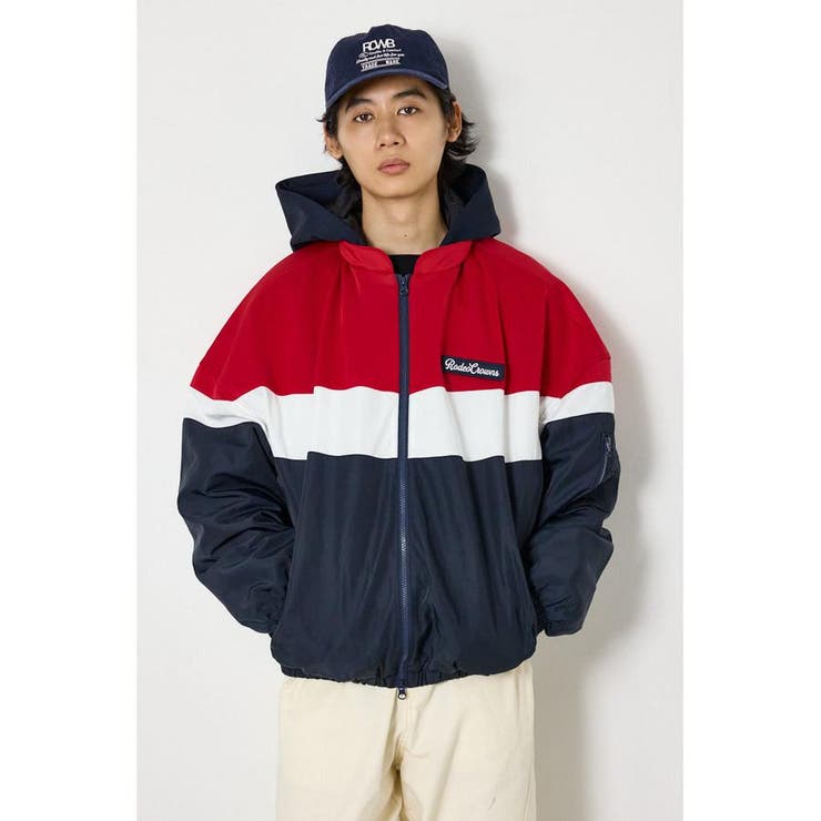 NVY | バイカラーフーディーブルゾン | RODEO CROWNS WIDE BOWL