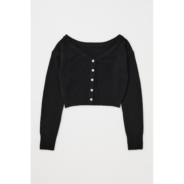 BLK | 2WAY SHORT ニットカーディガン | MOUSSY OUTLET