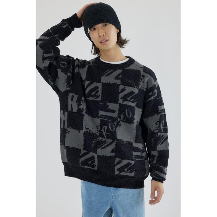 BLK | ブロークンチェックニット | RODEO CROWNS WIDE BOWL