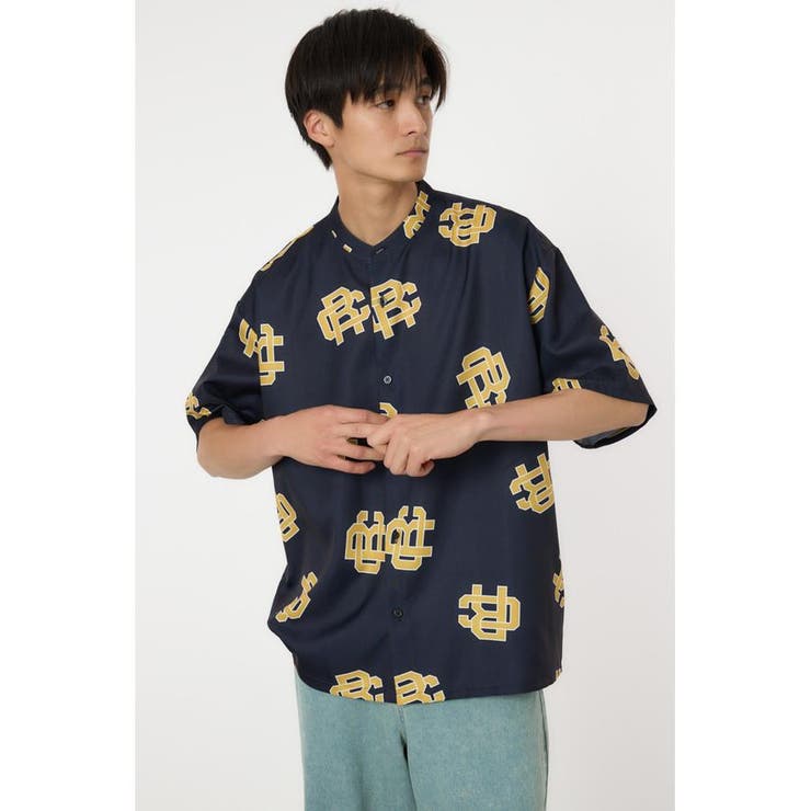 BLK | モノグラムバンドカラーシャツ | RODEO CROWNS WIDE BOWL