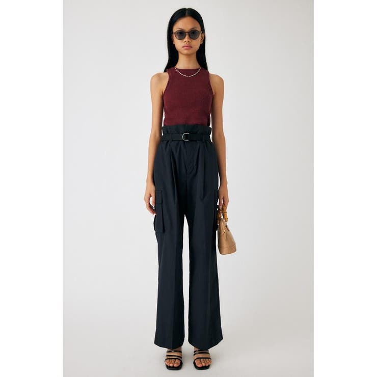BLK | BELTED WAIST パンツ | MOUSSY OUTLET