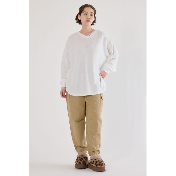 梨地VネックロングスリーブTシャツ | RODEO CROWNS WIDE BOWL | 詳細画像4 