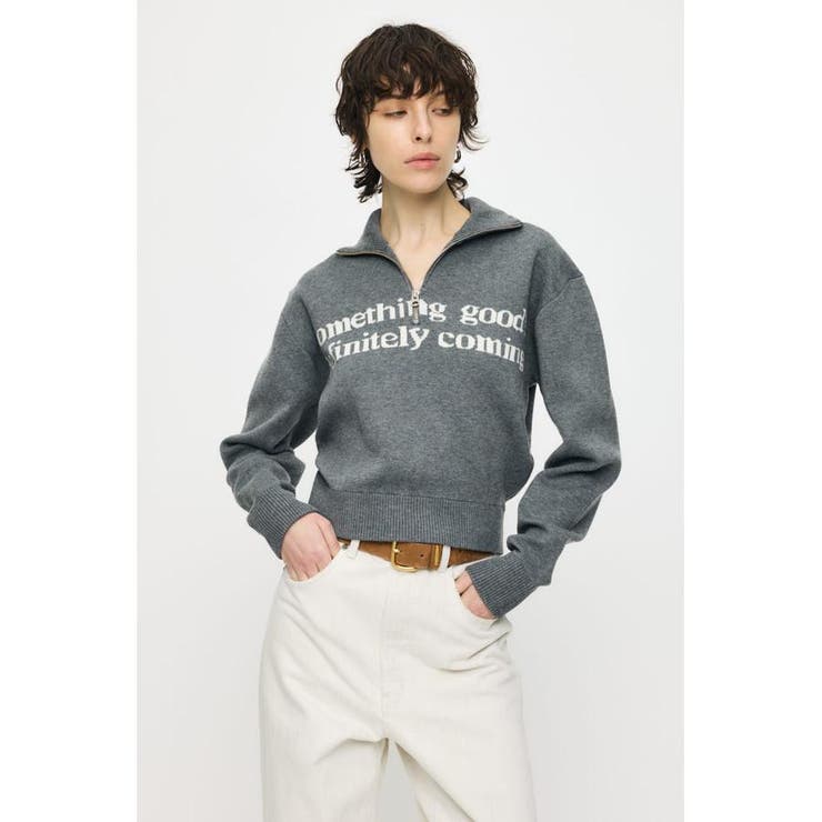 T.GRY | LETTERED HALF ZIPセーター | MOUSSY OUTLET
