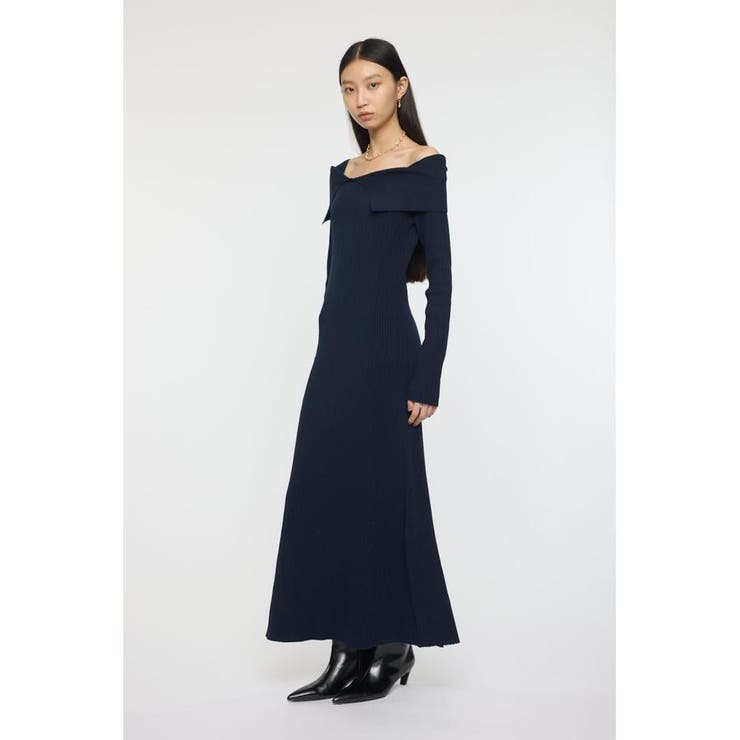 ASYMMETRY COLLAR KNIT ドレス | MOUSSY OUTLET | 詳細画像3 