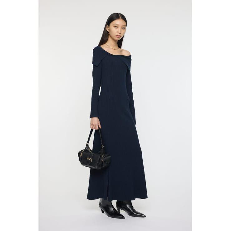 ASYMMETRY COLLAR KNIT ドレス | MOUSSY OUTLET | 詳細画像4 