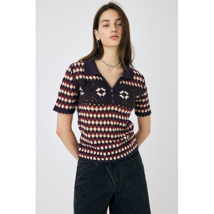 ADORABLE PATTERN ニットポロ | MOUSSY OUTLET | 詳細画像11 