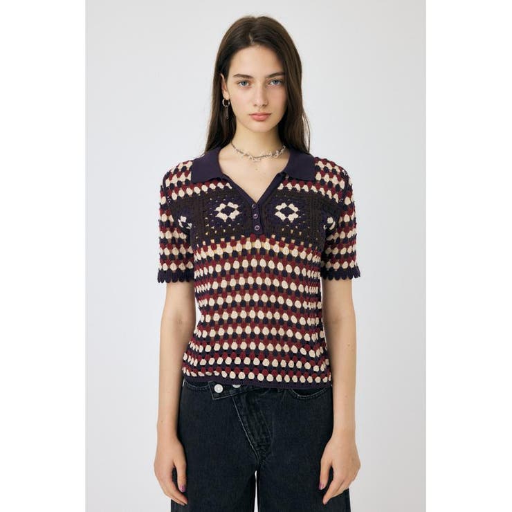 ADORABLE PATTERN ニットポロ | MOUSSY OUTLET | 詳細画像12 