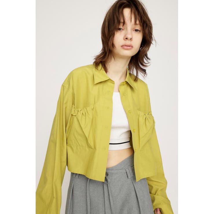 GATHER POCKET CROPPED シャツ | SLY OUTLET | 詳細画像3 