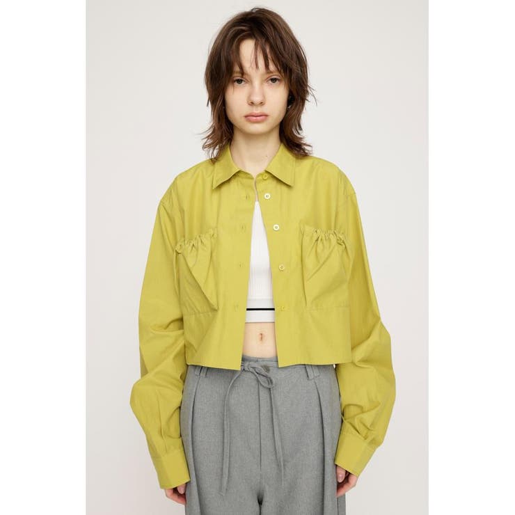 LIME | GATHER POCKET CROPPED シャツ | SLY OUTLET