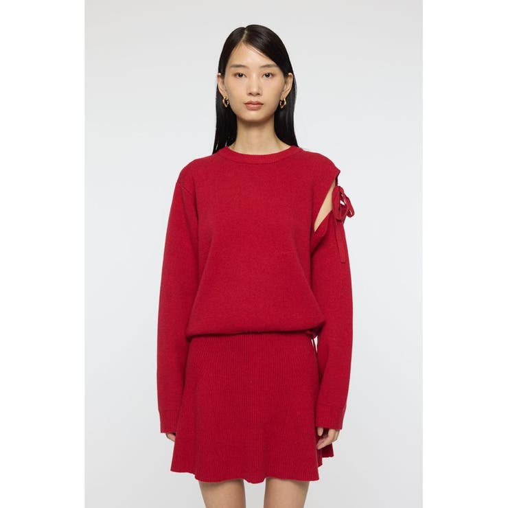 RED | TIED RIBBON セーター & ミニスカート | MOUSSY OUTLET