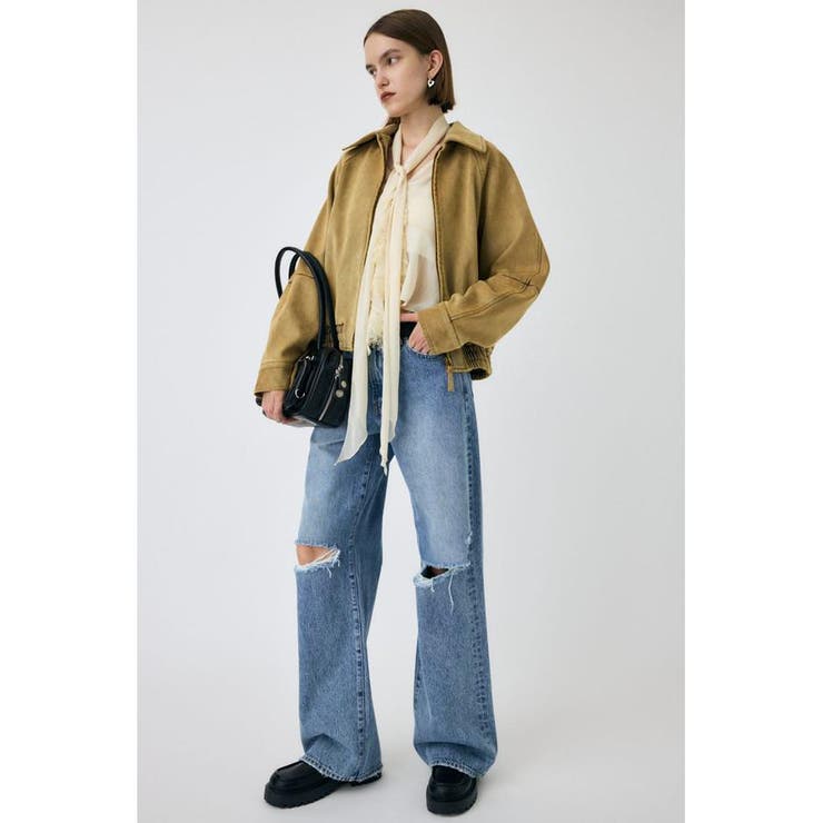 KNEE SLIT WIDE ストレート デニム | MOUSSY OUTLET | 詳細画像2 