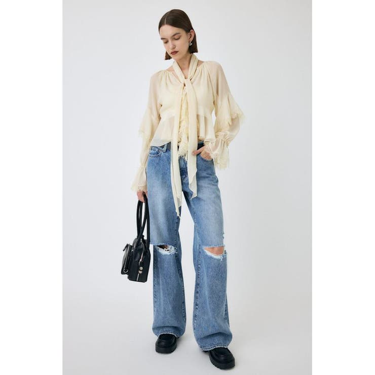 KNEE SLIT WIDE ストレート デニム | MOUSSY OUTLET | 詳細画像3 