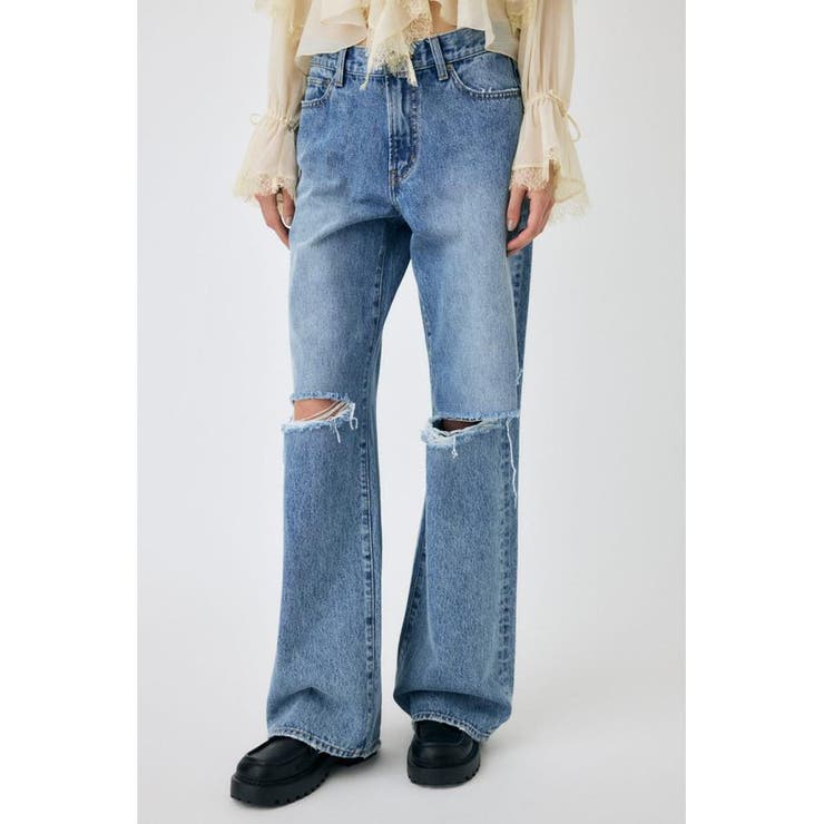 KNEE SLIT WIDE ストレート デニム | MOUSSY OUTLET | 詳細画像5 