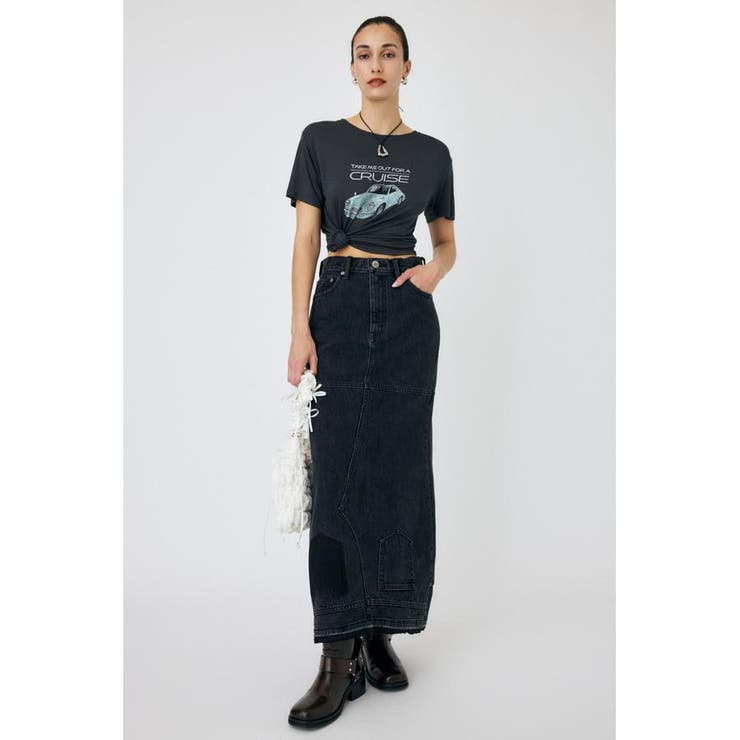 BLK | UPSIDE DOWN REMAKE デニムスカート | MOUSSY OUTLET