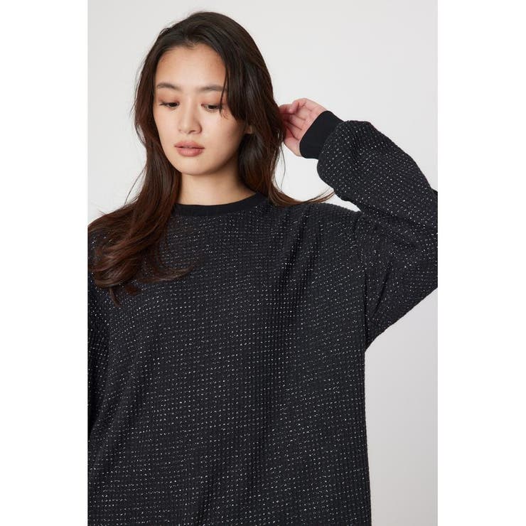 BLK | ラメワッフルトップス | RODEO CROWNS WIDE BOWL