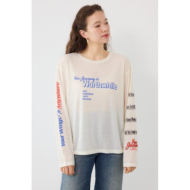 O/WHT1 | メッセージロングスリーブ Tシャツ | RODEO CROWNS WIDE BOWL