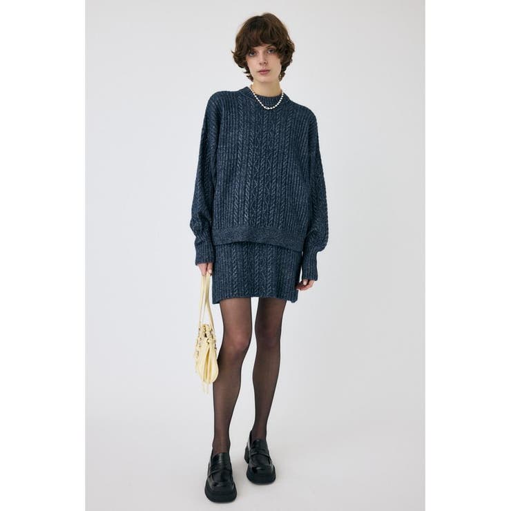 BLK | RIB CABLE ミニスカート | MOUSSY OUTLET