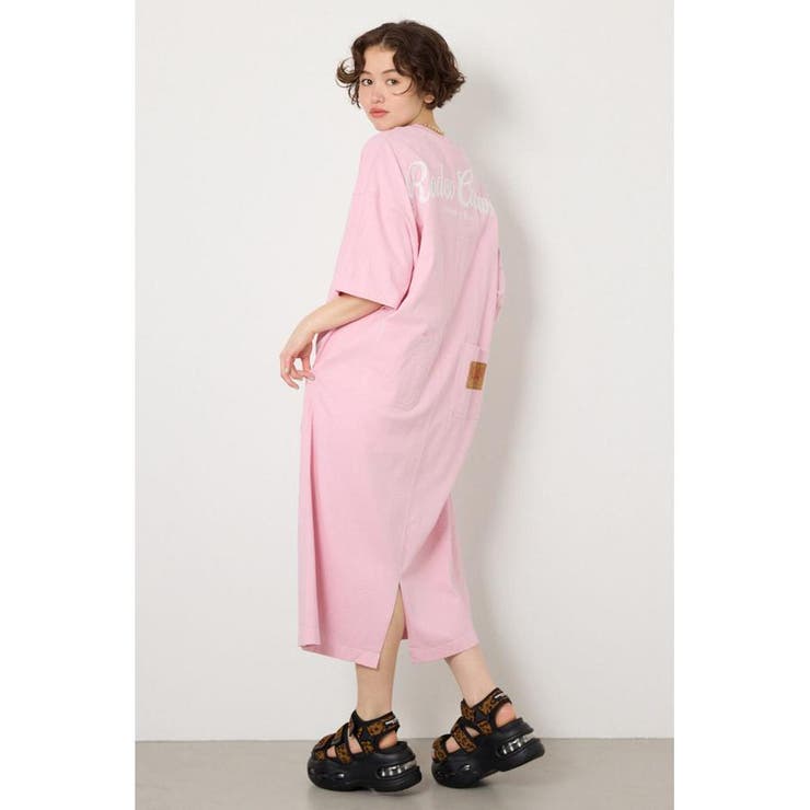 L/PNK1 | ハーフスリーブステッチワンピース | RODEO CROWNS WIDE BOWL