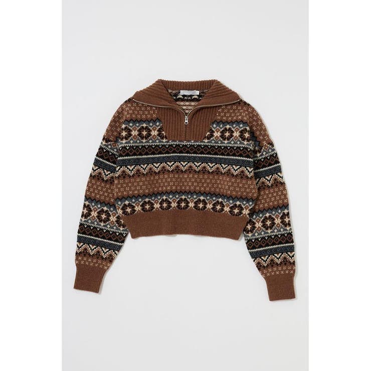 HALF ZIP FAIR ISLE セーター | MOUSSY OUTLET | 詳細画像6 