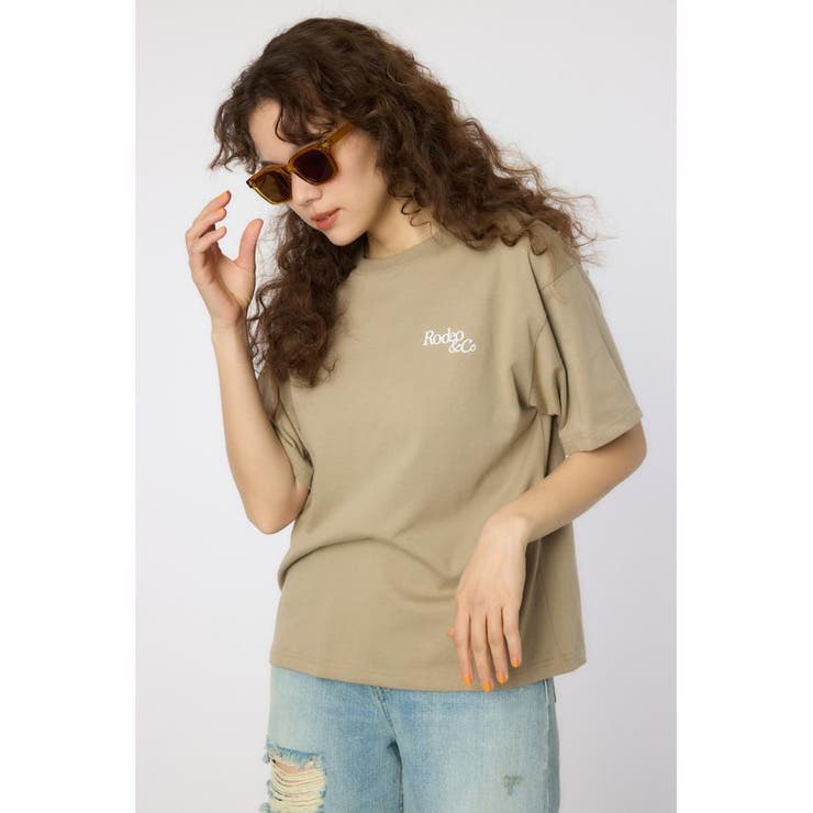 L/KHA1 | Flower Logo Embroidery Tシャツ | RODEO CROWNS WIDE BOWL