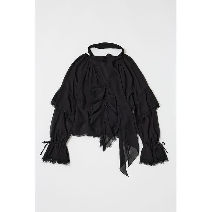LACE TRIM TIE ブラウス | MOUSSY OUTLET | 詳細画像5 