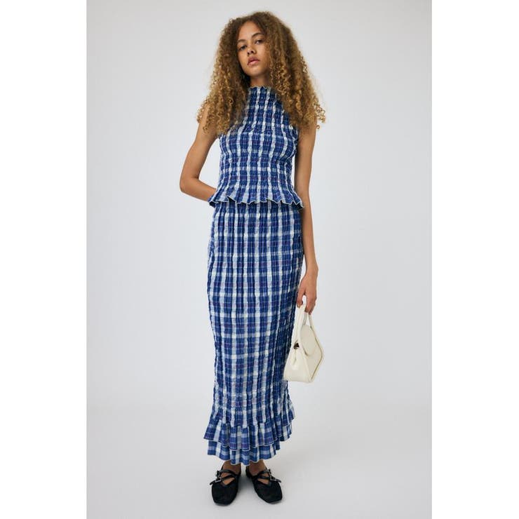 柄BLU5 | SHIRRING MERMAID スカート | MOUSSY OUTLET