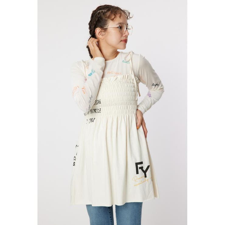 ランダムテキストシャーリングキャミチュニック | RODEO CROWNS WIDE BOWL | 詳細画像1 