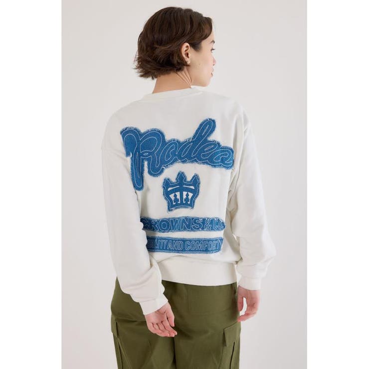 O/WHT1 | ロゴデニムパッチスウェットトップス | RODEO CROWNS WIDE BOWL