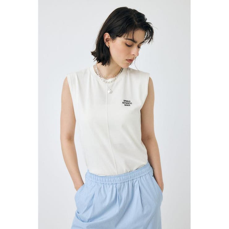 WHT | TINY LETTER SLEEVELESS トップス | MOUSSY OUTLET