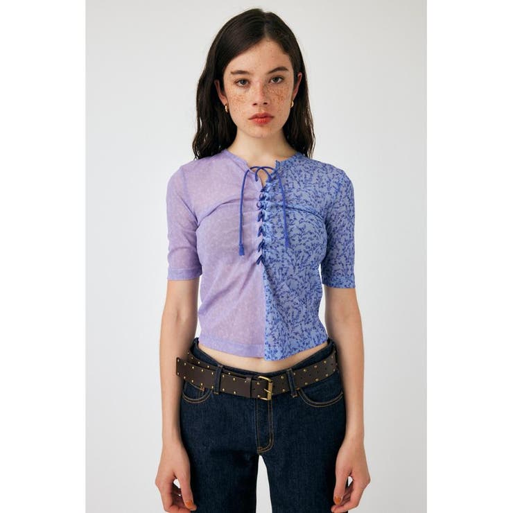 ASYMMETRIC COLOR LACE UP トップス[品番：BJLW0026139]｜MOUSSY