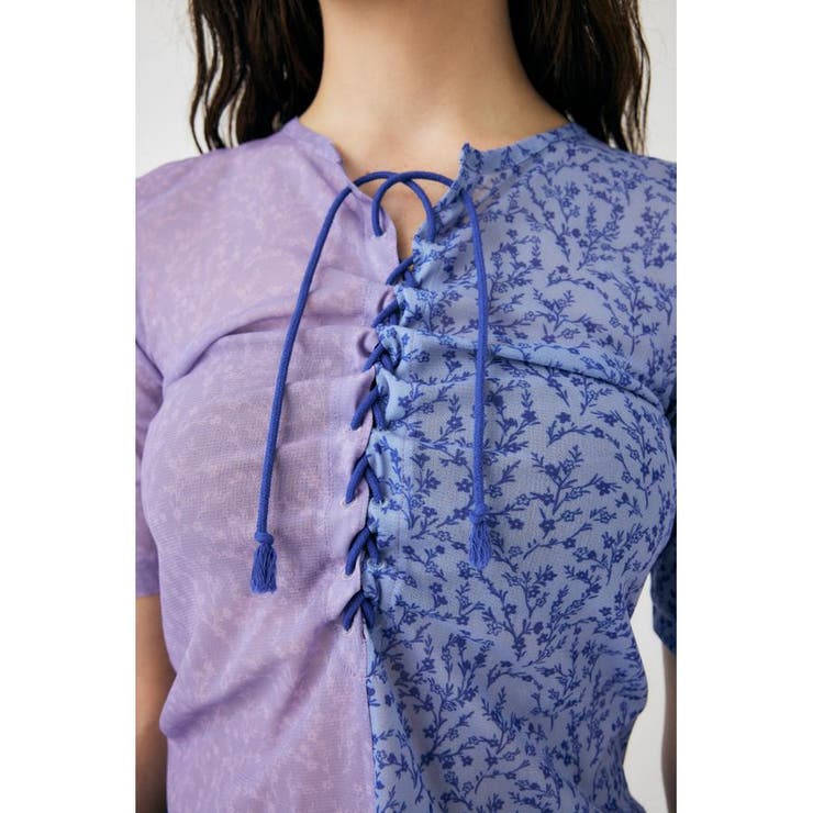 ASYMMETRIC COLOR LACE UP トップス[品番：BJLW0026139]｜MOUSSY 