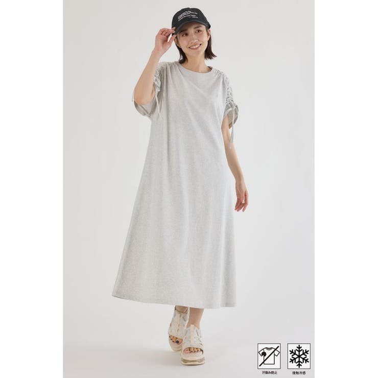 L/T.GRY1 | MASTER PROTECT シャーリングワンピース | RODEO CROWNS WIDE BOWL