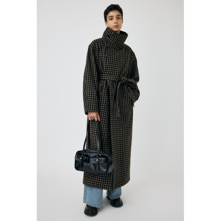 STANDCOLLAR PLAID コクーンコート | MOUSSY OUTLET | 詳細画像1 