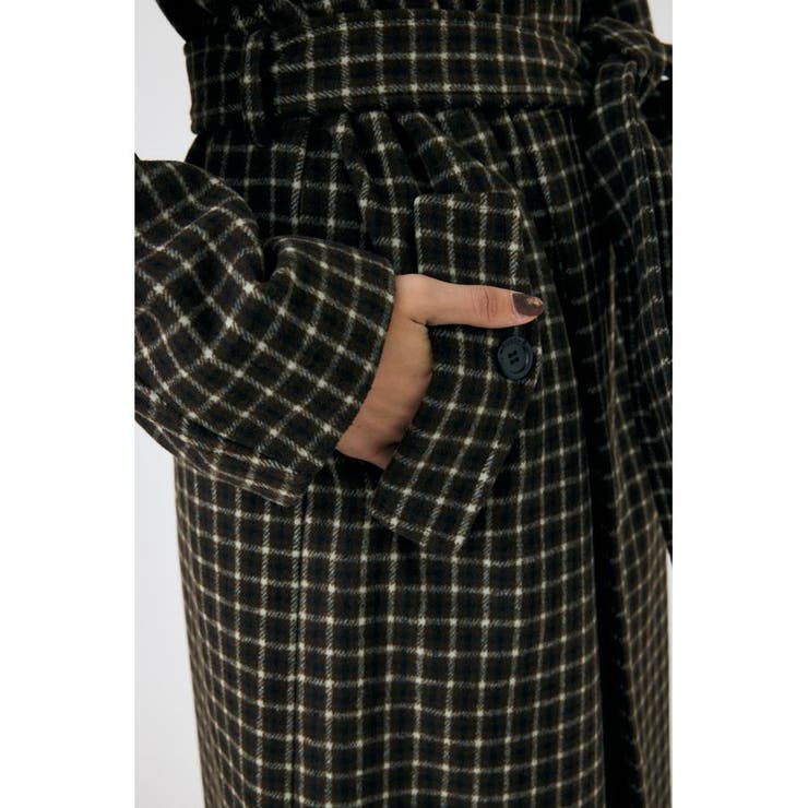STANDCOLLAR PLAID コクーンコート | MOUSSY OUTLET | 詳細画像9 