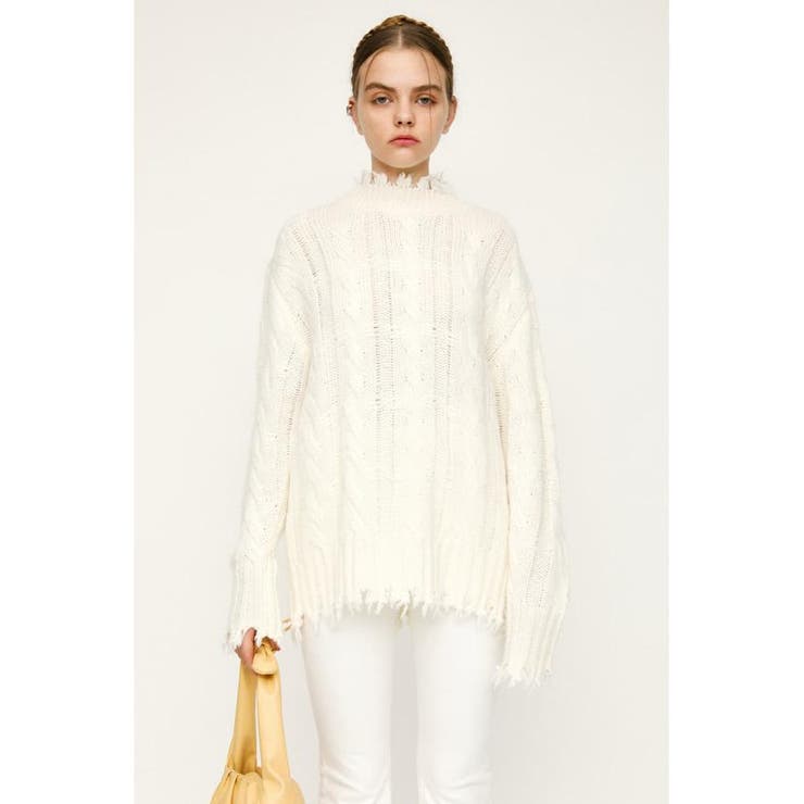 O/WHT1 | DAMAGED WOOL MIX LOOSE トップス | SLY OUTLET