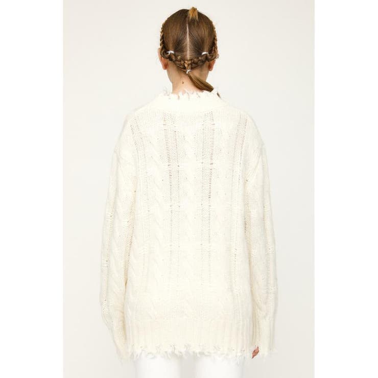 DAMAGED WOOL MIX LOOSE トップス | SLY OUTLET | 詳細画像6 