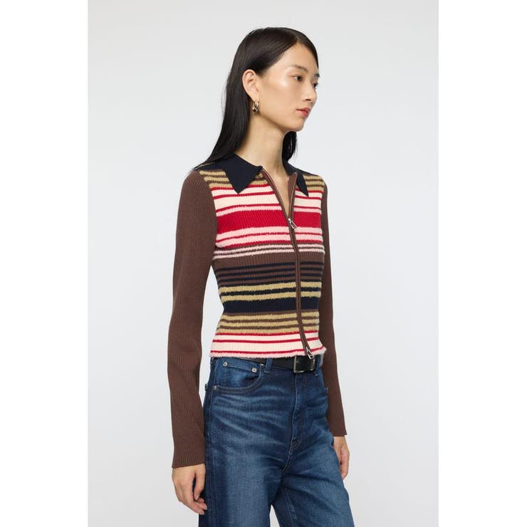 STRIPE ZIP UP KNIT シャツ | MOUSSY OUTLET | 詳細画像10 