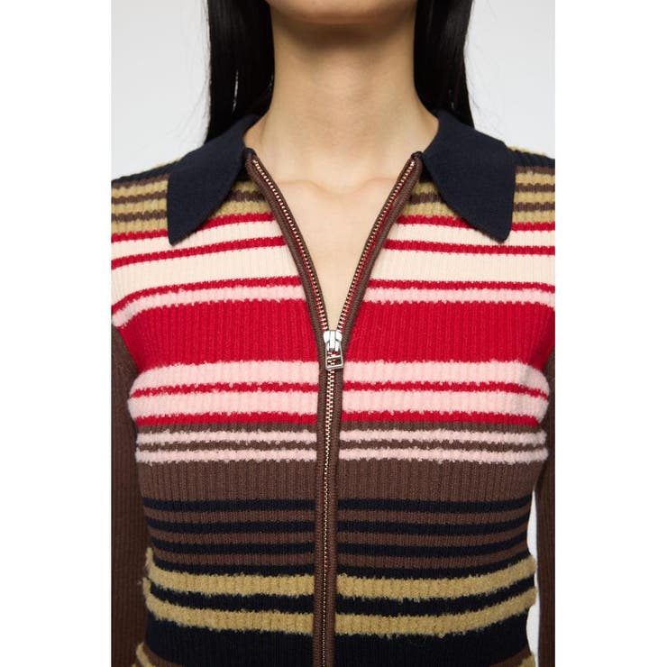 STRIPE ZIP UP KNIT シャツ | MOUSSY OUTLET | 詳細画像13 