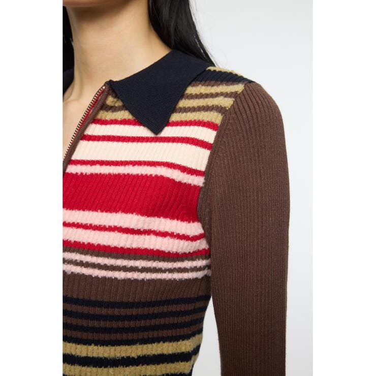 STRIPE ZIP UP KNIT シャツ | MOUSSY OUTLET | 詳細画像14 